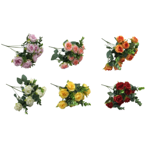 MINI BUQUE ROSA C/5 GALHOS  C/EUCALIPTO