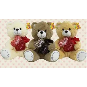 PELÚCIA URSO FE7169 CORAÇÃO DUPLO